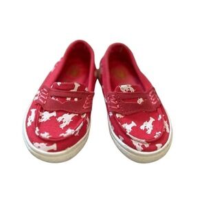 Cole Haan Pinch Weekender Loafers Adorable Pink/White Lobster Print Size 4.5T